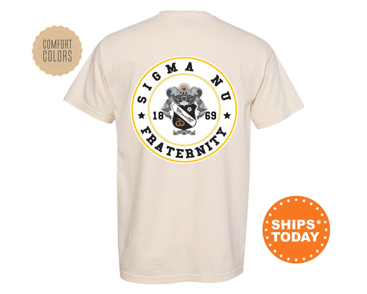 Sigma Nu Proud Crests Fraternity T-Shirt | Sigma Nu Greek Apparel | Fraternity Crest Shirt | Fraternity Rush Shirt | Comfort Colors Tee _ 13972g