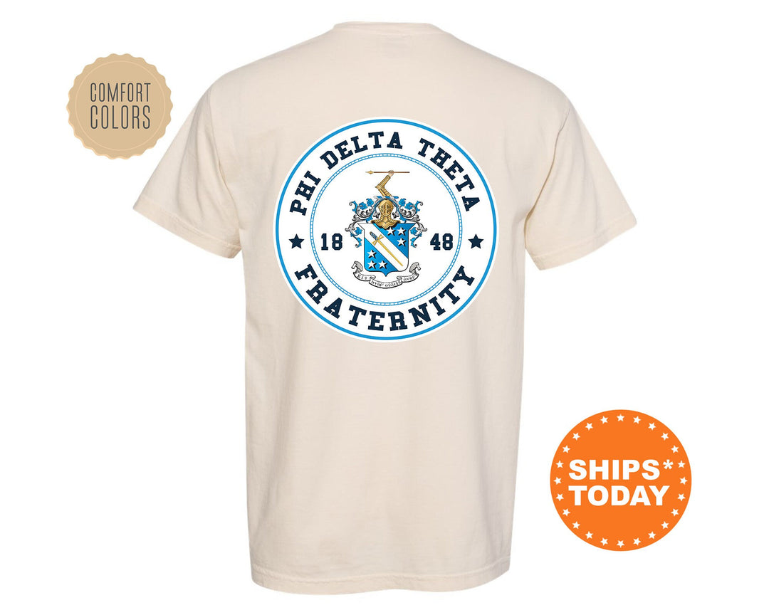 Phi Delta Theta Proud Crests Fraternity T-Shirt | Phi Delt Greek Apparel | Fraternity Crest | Fraternity Rush Shirt | Comfort Colors Tee _ 13962g