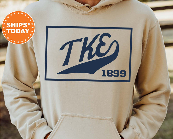 Tau Kappa Epsilon Baseball Boxed Fraternity Sweatshirt | TKE Sweatshirt | Fraternity Gift | Gameday Sweatshirt | College Apparel _ 5981g