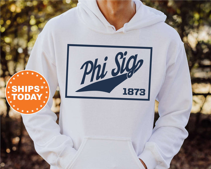 Phi Sigma Kappa Baseball Boxed Fraternity Sweatshirt | Phi Sig Sweatshirt | Fraternity Gift | Gameday Sweatshirt | College Apparel _ 5971g