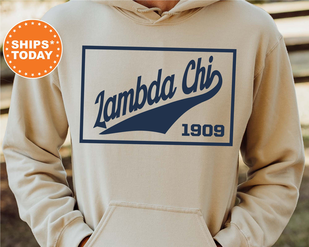 Lambda Chi Alpha Baseball Boxed Fraternity Sweatshirt | Lambda Chi Hoodie | Fraternity Gift | Gameday Sweatshirt | College Apparel _ 5967g