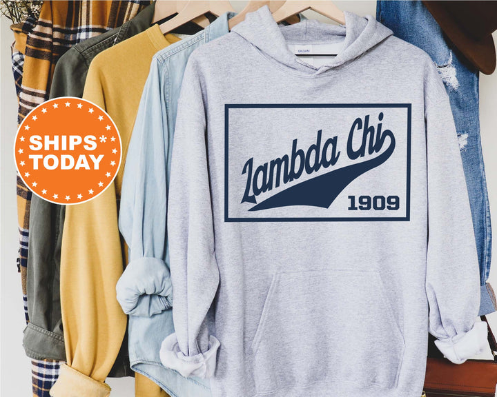 Lambda Chi Alpha Baseball Boxed Fraternity Sweatshirt | Lambda Chi Hoodie | Fraternity Gift | Gameday Sweatshirt | College Apparel _ 5967g