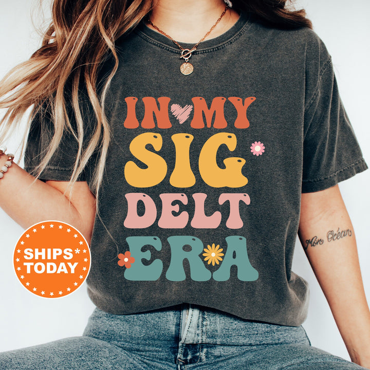 In My Sig Delt Era Shirt | Sigma Delta Tau Big Floral Sorority T-Shirt | Big Little Comfort Colors Shirt | Trendy Sorority Shirt _ 15846g