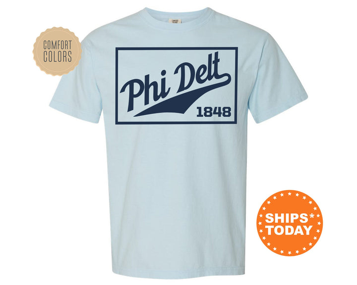 Phi Delta Theta Baseball Boxed Comfort Colors Fraternity T-Shirt | Phi Delt Greek Apparel | Game Day Shirt | Fraternity Rush Shirt _ 5968g