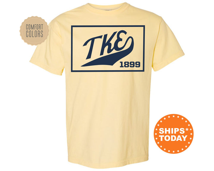 Tau Kappa Epsilon Baseball Boxed Comfort Colors Fraternity T-Shirt | TKE Greek Apparel | Game Day Shirt | Fraternity Rush Shirt _ 5981g