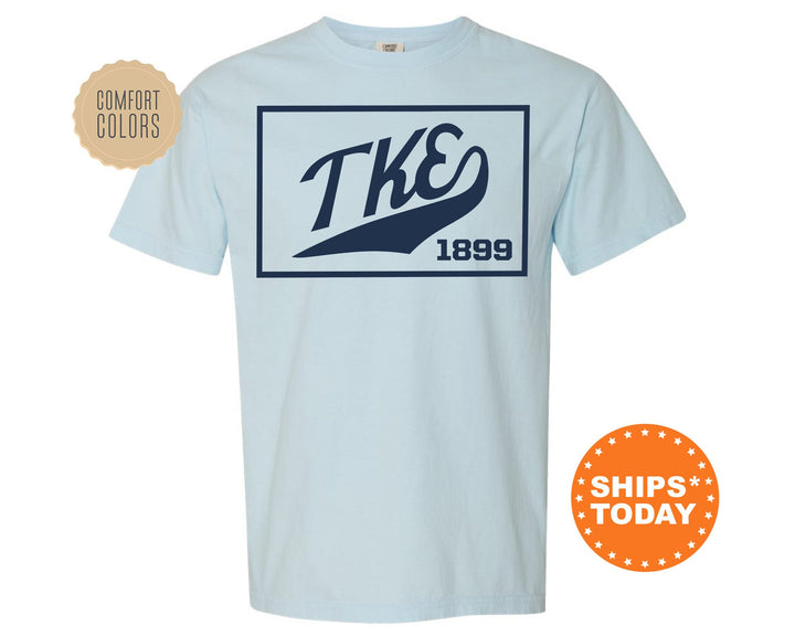 Tau Kappa Epsilon Baseball Boxed Comfort Colors Fraternity T-Shirt | TKE Greek Apparel | Game Day Shirt | Fraternity Rush Shirt _ 5981g