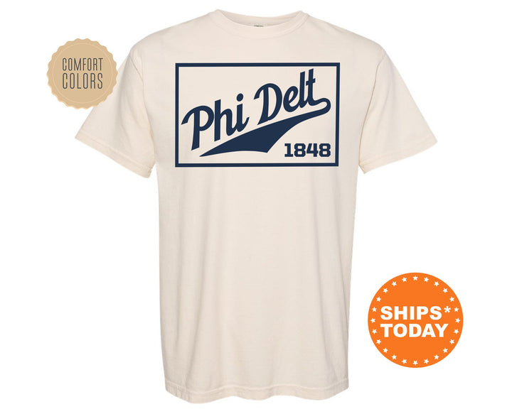 Phi Delta Theta Baseball Boxed Comfort Colors Fraternity T-Shirt | Phi Delt Greek Apparel | Game Day Shirt | Fraternity Rush Shirt _ 5968g