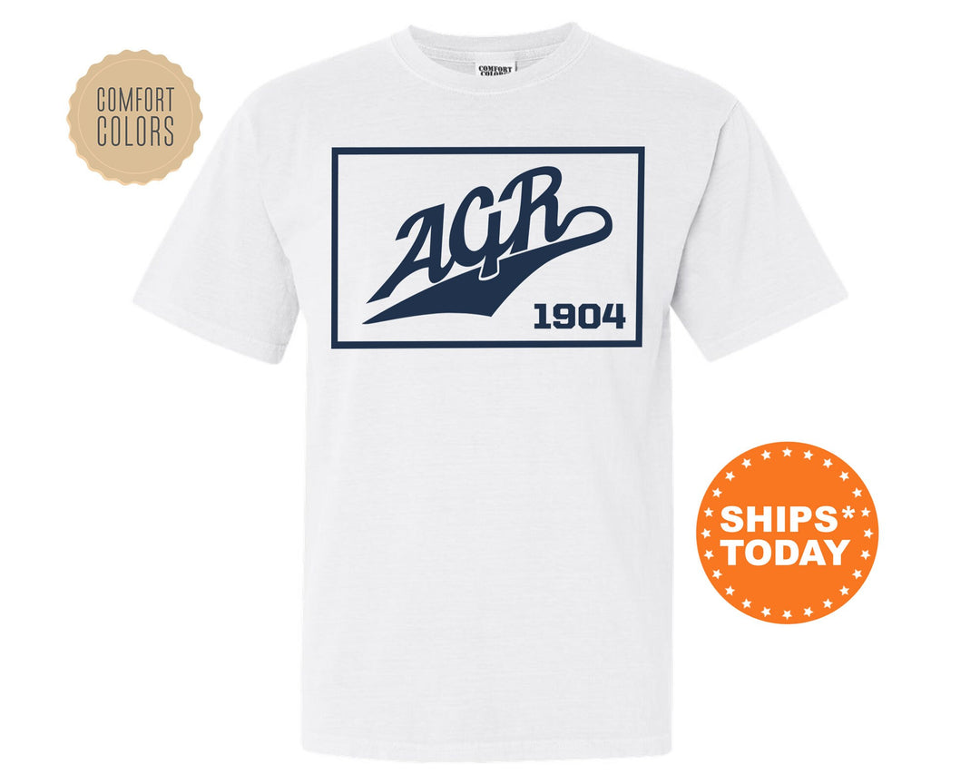 Alpha Gamma Rho Baseball Boxed Comfort Colors Fraternity T-Shirt | AGR Greek Apparel | Game Day Shirt | Fraternity Rush Shirt _ 5955g