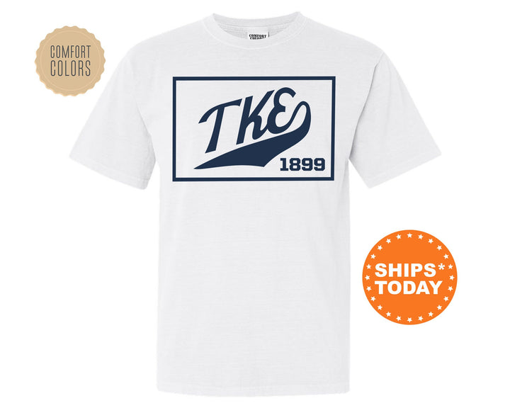 Tau Kappa Epsilon Baseball Boxed Comfort Colors Fraternity T-Shirt | TKE Greek Apparel | Game Day Shirt | Fraternity Rush Shirt _ 5981g