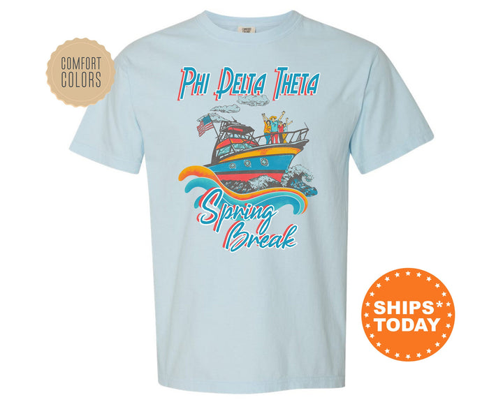 Phi Delta Theta Boating Spring Break Comfort Colors Fraternity T-Shirt | Phi Delt Greek Apparel | Fraternity Gift | College Apparel _ 6803g