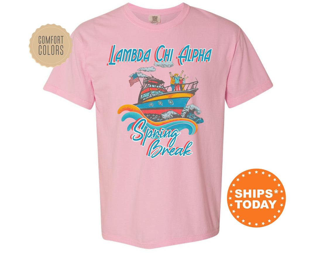 Lambda Chi Alpha Boating Spring Break Comfort Colors Fraternity T-Shirt | Lambda Chi Greek Shirt | Fraternity Gift | College Apparel _ 6802g