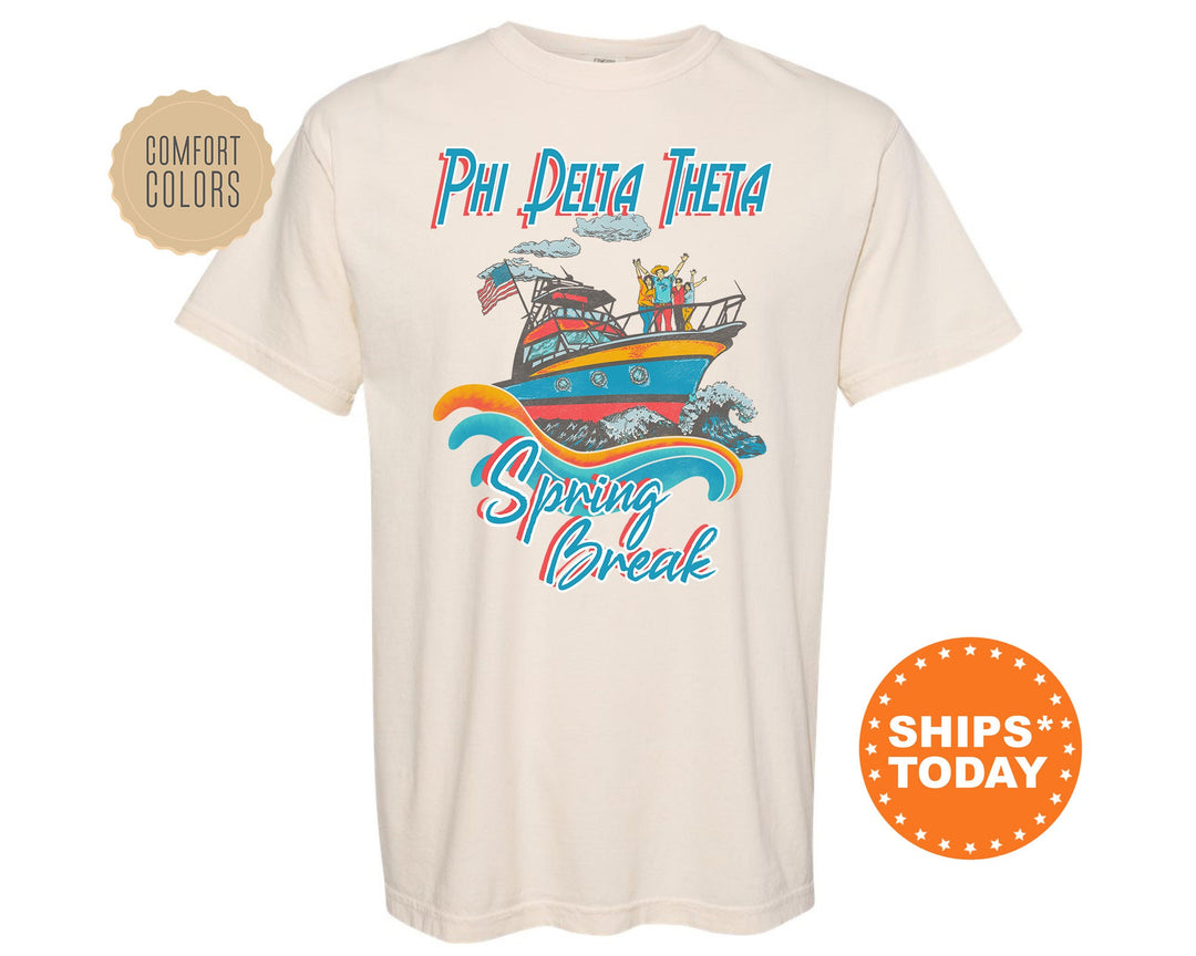 Phi Delta Theta Boating Spring Break Comfort Colors Fraternity T-Shirt | Phi Delt Greek Apparel | Fraternity Gift | College Apparel _ 6803g