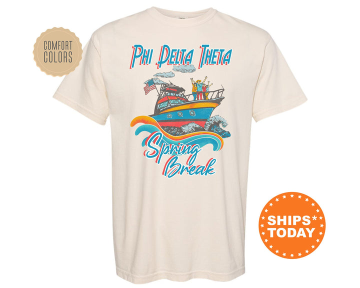 Phi Delta Theta Boating Spring Break Comfort Colors Fraternity T-Shirt | Phi Delt Greek Apparel | Fraternity Gift | College Apparel _ 6803g