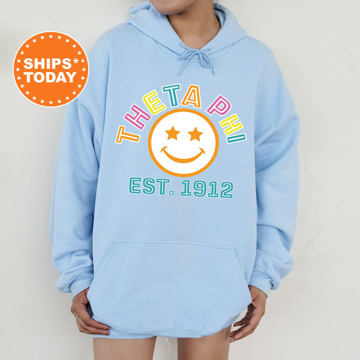 Theta Phi Alpha Cheerful Sorority Sweatshirt | Theta Phi Sorority Merch | Big Little Gift | Greek Sweatshirt | Custom Greek Apparel _ 16871g