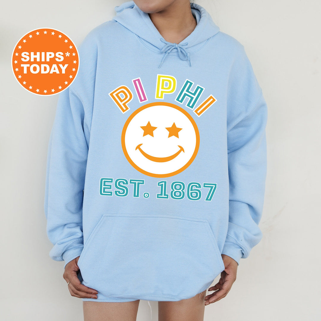 Pi Beta Phi Cheerful Sorority Sweatshirt | Pi Phi Sorority Merch | Big Little Gift | Greek Sweatshirt | Custom Greek Apparel _ 16867g