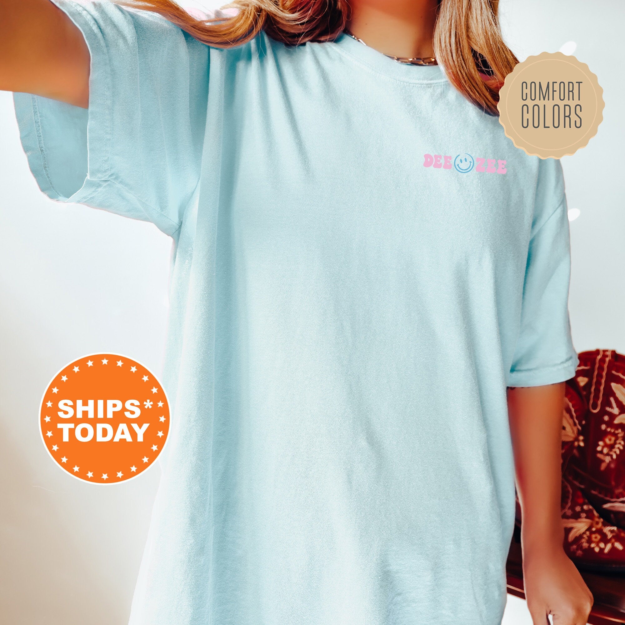 Delta Zeta Frosty Smile Sorority T-Shirt | Dee Zee Comfort Colors Shirt | Big Little Shirt | Sorority Gift | Custom Greek Apparel _ 13723g