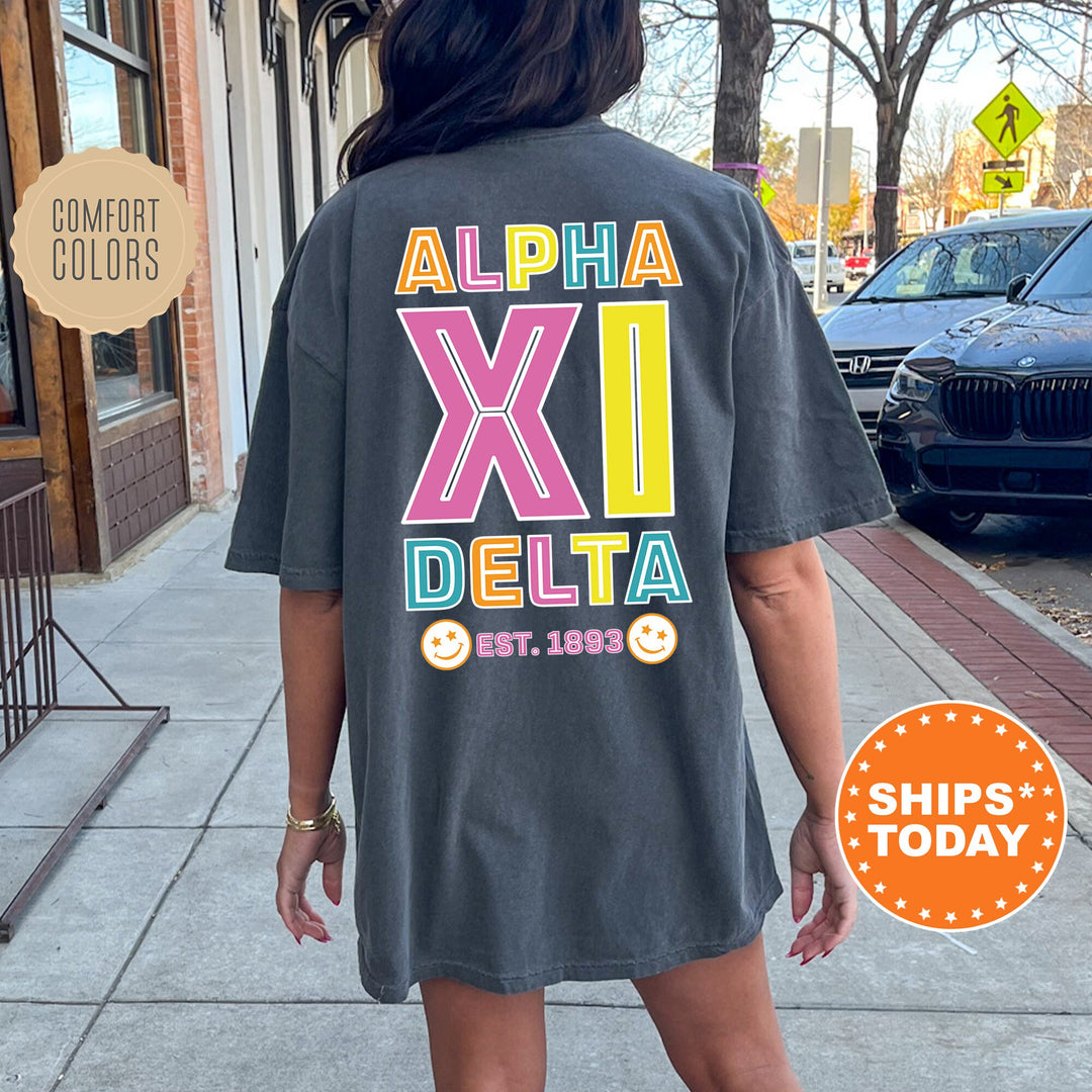 Alpha Xi Delta Frisky Script Sorority T-Shirt | AXID Comfort Colors Shirt | Big Little Sorority Apparel | College Greek Shirt _ 14019g