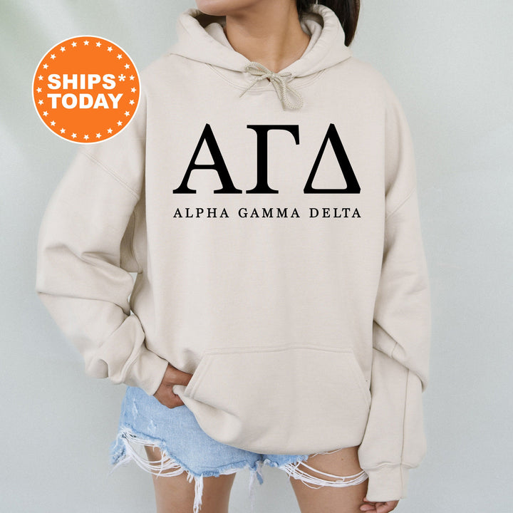 Alpha Gamma Delta Sweet and Simple Sorority Sweatshirt | Alpha Gam Greek Letters Sorority Crewneck | Sorority Letters | Sorority Apparel _ 5003g
