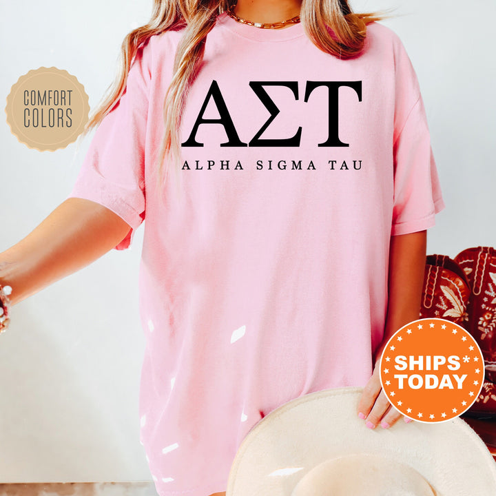 Alpha Sigma Tau Sweet And Simple Sorority T-Shirt | Alpha Sigma Tau Greek Letters | Sorority Letters | Big Little Gift | Comfort Colors Tee _ 5007g