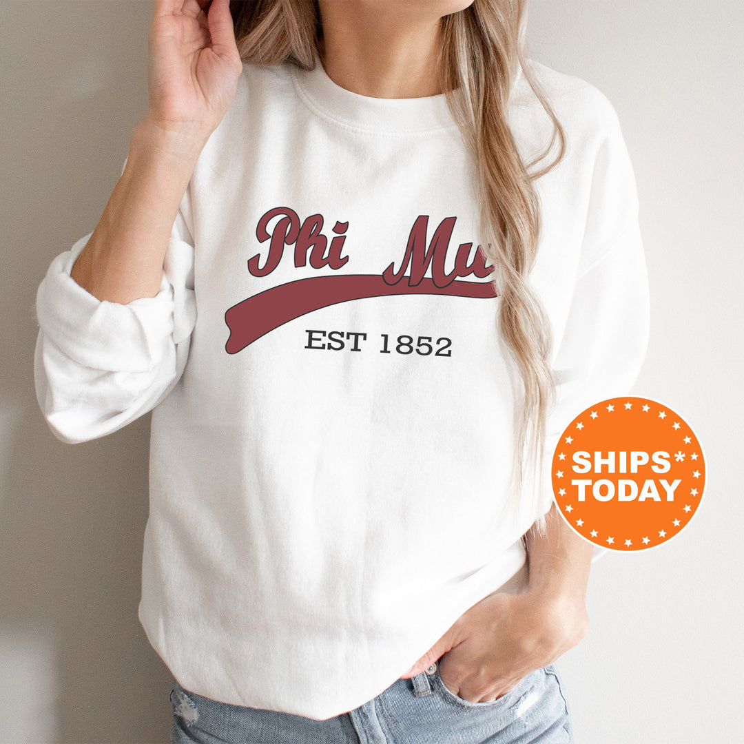 Phi Mu Baseball Sports Sorority Sweatshirt | Phi Mu Sweatshirt | Phi Mu Hoodie | Sorority Gifts | Greek Apparel | Big Little Reveal _ 5526g