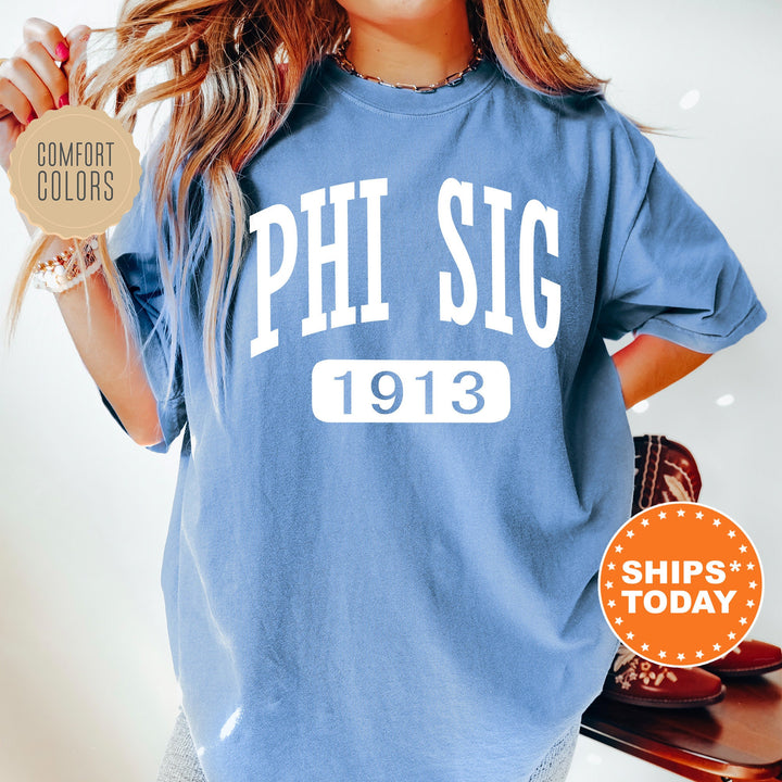 Phi Sigma Sigma Athletic Comfort Colors Sorority T-Shirt | Phi Sig Comfort Colors Oversized Shirt | Big Little Sorority TShirt Gift 7325g