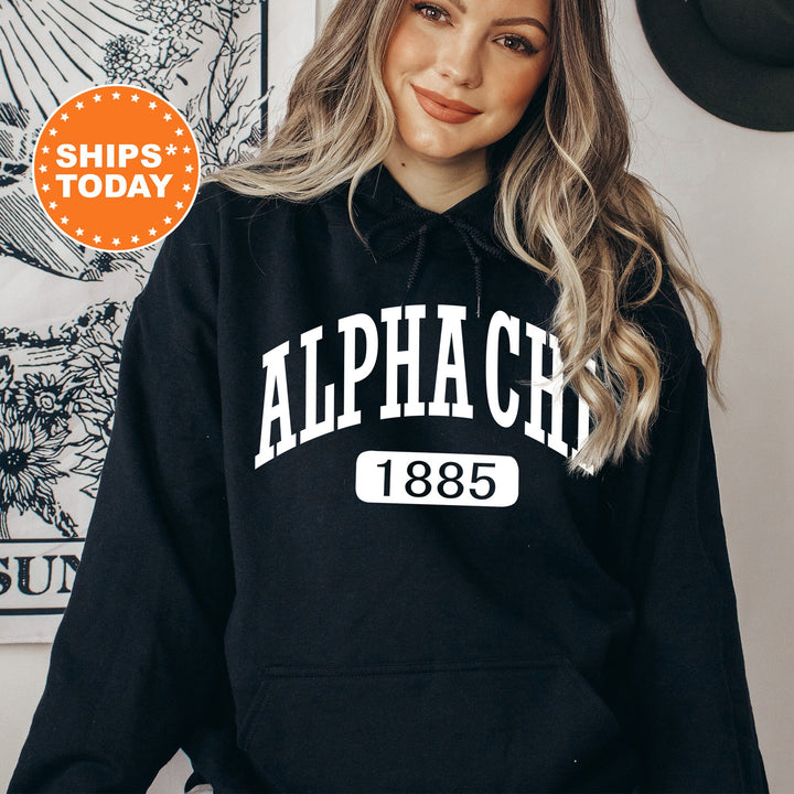 Alpha Chi Omega Athletic Sorority Sweatshirt | Alpha Chi Crewneck Sweatshirt | ACHIO Greek Apparel | AXO Hoodie | Big Little Gifts