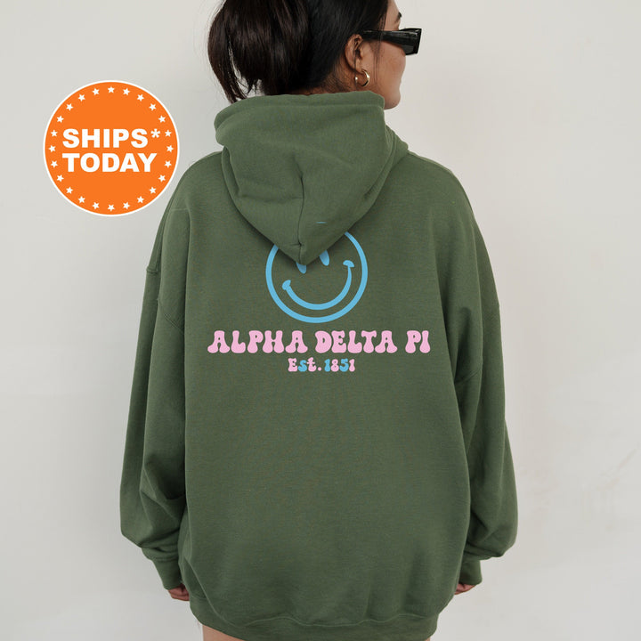 Alpha Delta Pi Frosty Smile Sorority Sweatshirt | Alpha Delta Pi Hoodie | ADPI Sorority Crewneck | Big Little Sorority Gift | Greek Apparel