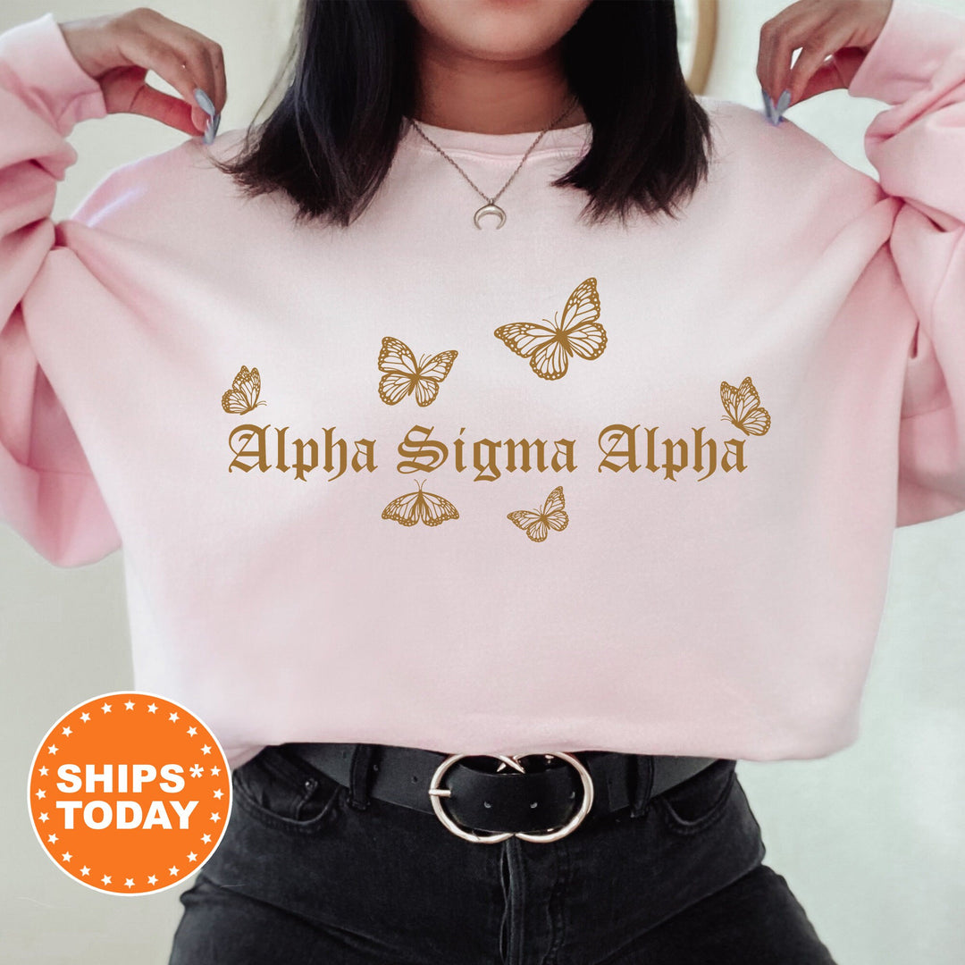 Alpha Sigma Alpha Goldie Sorority Sweatshirt | Alpha Sigma Alpha Sorority Merch | Big Little Sorority Reveal | College Sweatshirt 9472g