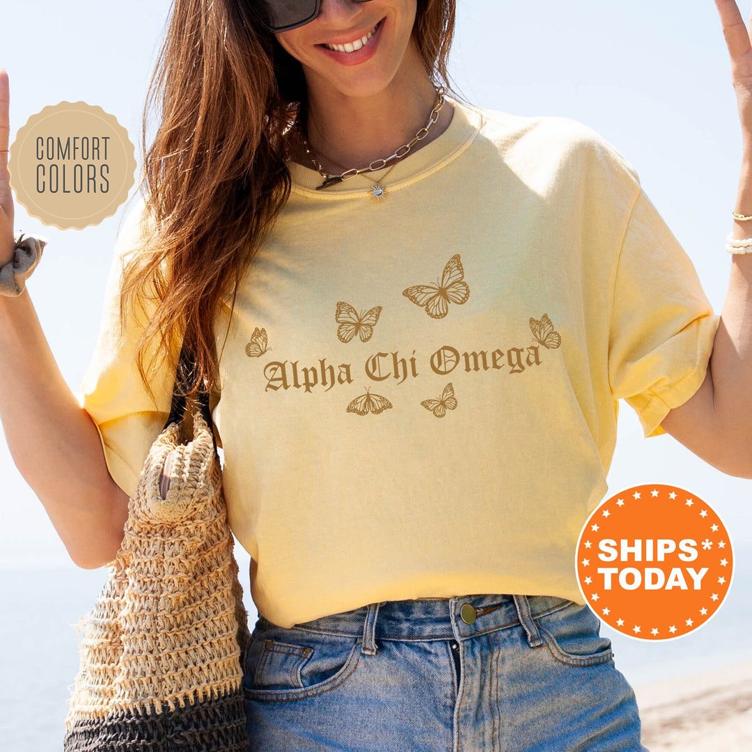 Alpha Chi Omega Goldie Sorority T-Shirt | Alpha Chi Comfort Colors Shirt | Sorority Apparel | Big Little Shirt | Sorority Gifts _ 9466g