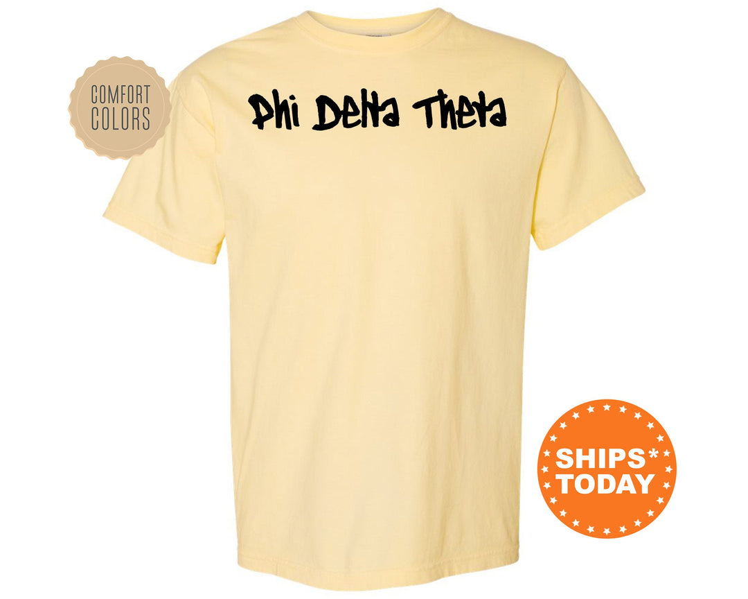 Phi Delta Theta Painted Comfort Colors Fraternity T-Shirt | Phi Delt Greek Shirt | Fraternity Rush Shirt | Custom Greek Apparel _ 6462g
