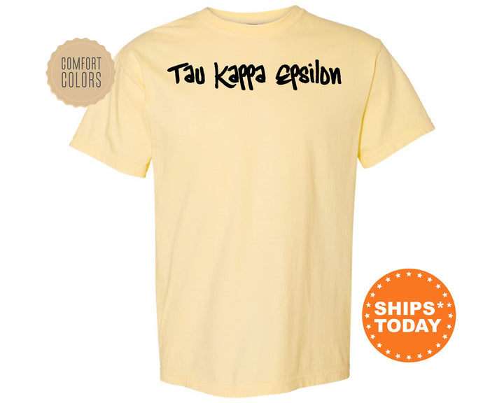 Tau Kappa Epsilon Painted Comfort Colors Fraternity T-Shirt | TKE Greek Shirt | TEKE Fraternity Rush Shirt | Custom Greek Apparel _ 6475g