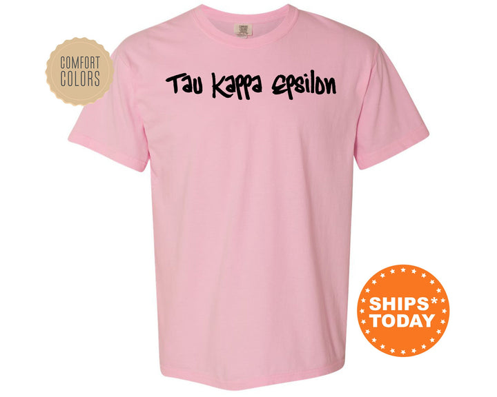 Tau Kappa Epsilon Painted Comfort Colors Fraternity T-Shirt | TKE Greek Shirt | TEKE Fraternity Rush Shirt | Custom Greek Apparel _ 6475g