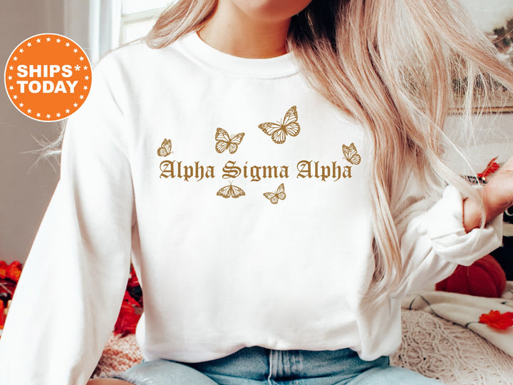 Alpha Sigma Alpha Goldie Sorority Sweatshirt | Alpha Sigma Alpha Sorority Merch | Big Little Sorority Reveal | College Sweatshirt 9472g