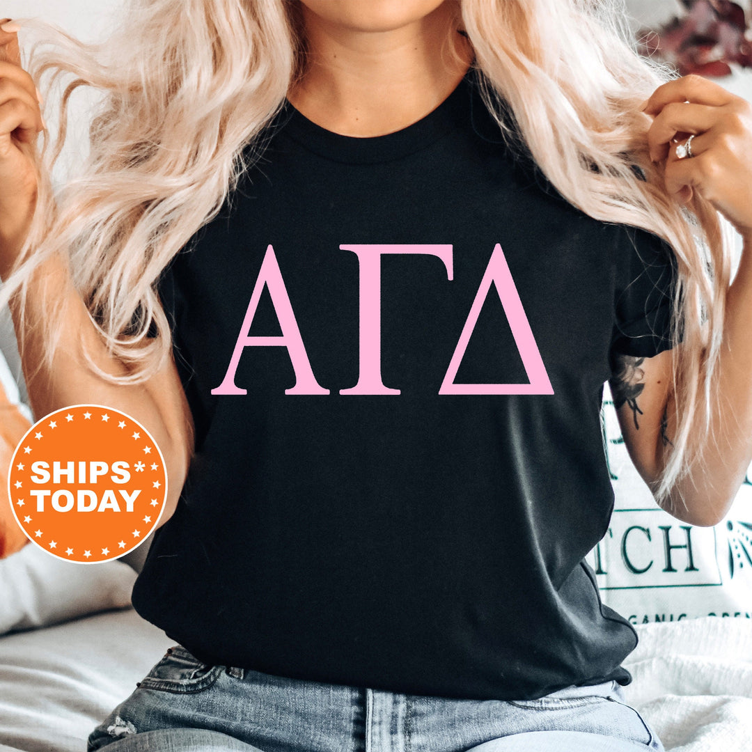 Alpha Gamma Delta Just the Letters Sorority T-Shirt | Alpha Gam Greek Letters | Sorority Letters | Big Little | Comfort Colors Shirt
