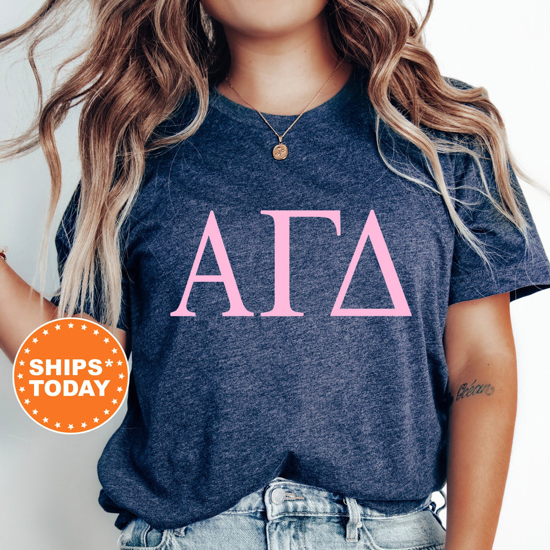 Alpha Gamma Delta Just the Letters Sorority T-Shirt | Alpha Gam Greek Letters | Sorority Letters | Big Little | Comfort Colors Shirt
