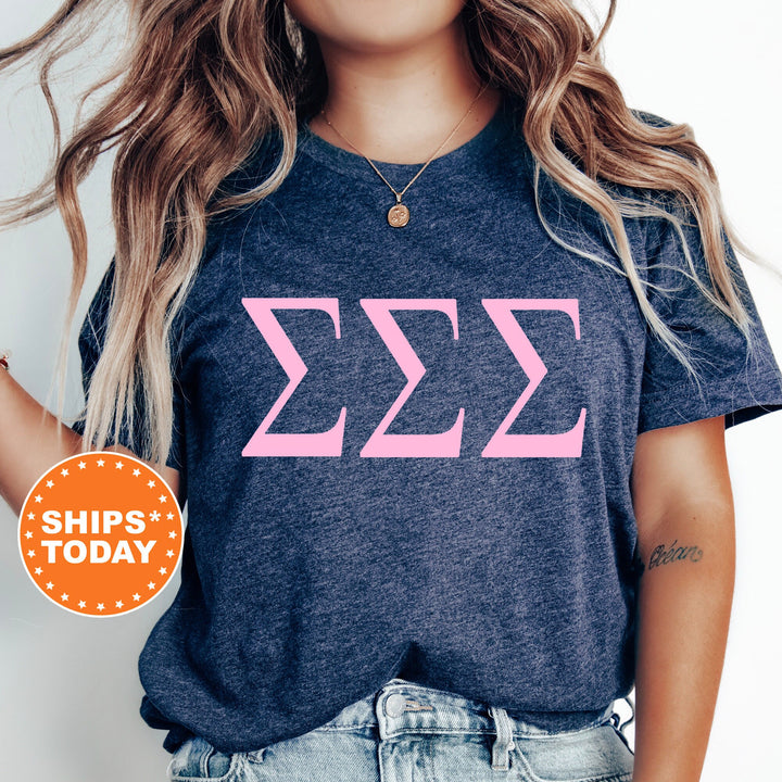 Sigma Sigma Sigma Just The Letters Sorority T-Shirt | Tri Sigma Greek Letters | Sorority Letters | Big Little | Comfort Colors Shirt