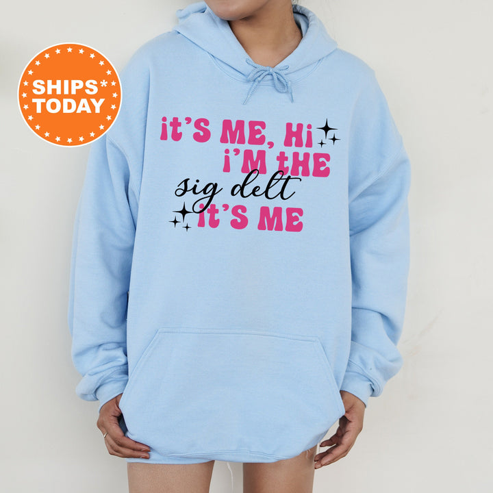 It's Me Hi I'm The Sig Delt It's Me | Sigma Delta Tau Glimmer Sorority Sweatshirt | Big Little Sorority Gift | Sorority Apparel _ 15898g