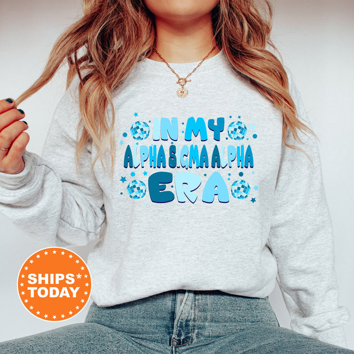 In My Alpha Sigma Alpha Era | Alpha Sigma Alpha Blue Disco Sorority Sweatshirt | Greek Apparel | Big Little Gift | Sorority Merch _ 15805g