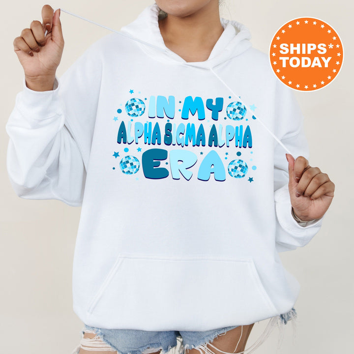 In My Alpha Sigma Alpha Era | Alpha Sigma Alpha Blue Disco Sorority Sweatshirt | Greek Apparel | Big Little Gift | Sorority Merch _ 15805g