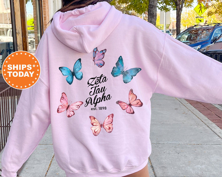 Zeta Tau Alpha Fancy Butterfly Sorority Sweatshirt | ZETA Sorority Apparel | Big Little Reveal Gift | Sorority Merch | Trendy Sweatshirt 13449g