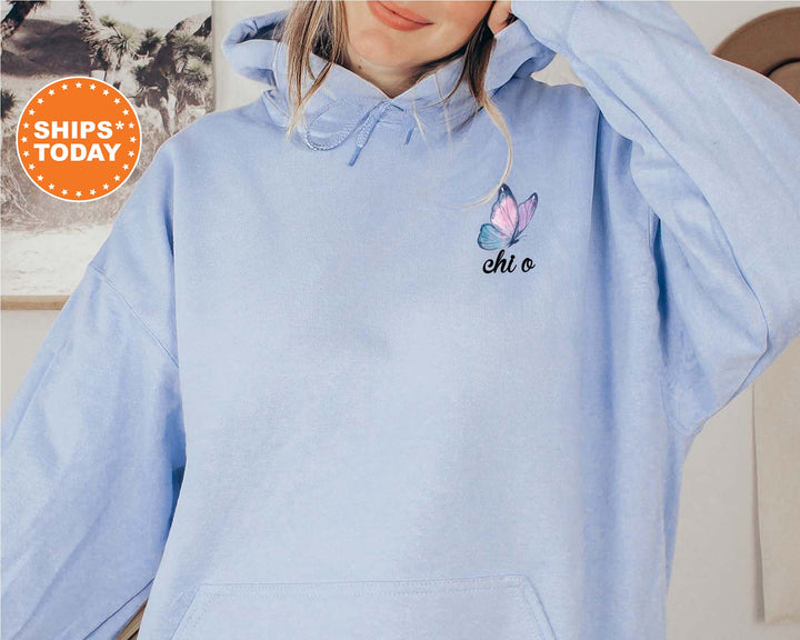 Chi Omega Fancy Butterfly Sorority Sweatshirt | Chi O Sorority Apparel | Big Little Reveal Gift | Sorority Merch | Trendy Sweatshirt
