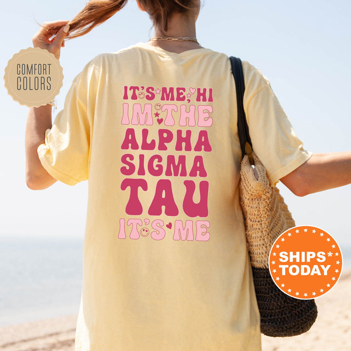 It's Me Hi I'm The Alpha Sigma Tau It's Me | Alpha Sigma Tau Dazzle Sorority T-Shirt | Comfort Colors Shirt | Sorority Apparel _ 15754g