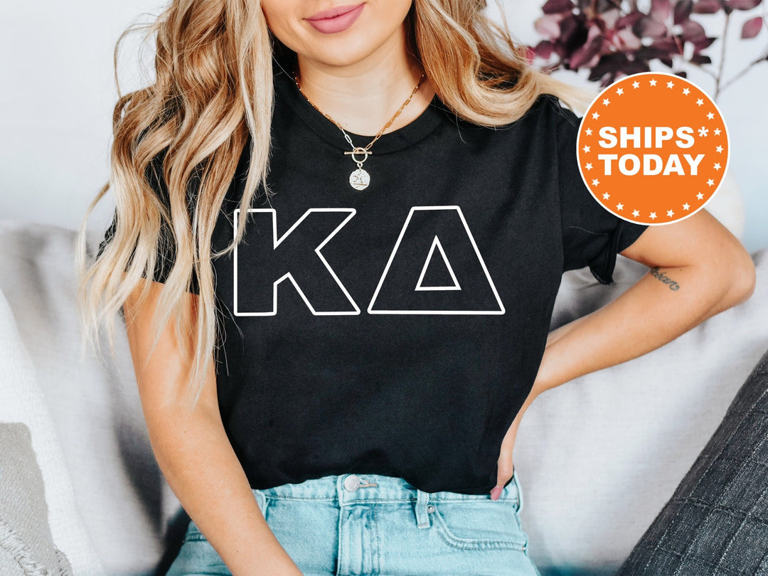 Kappa Delta Barely There Sorority T-Shirt | Kappa Delta Greek Letters Shirt | Sorority Letters | Custom Greek Apparel | Comfort Colors Tee _ 8466g