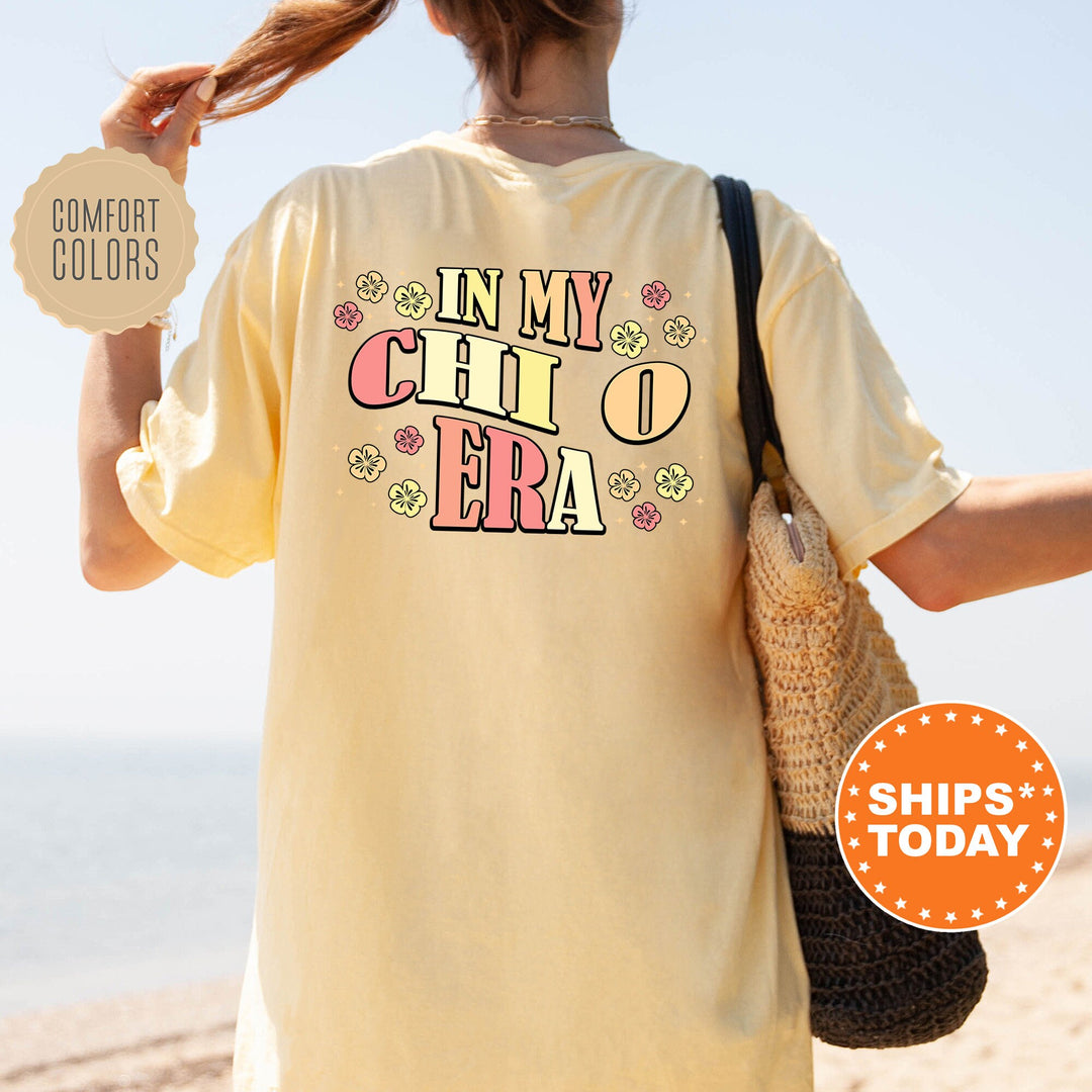 In My Chi O Era | Chi Omega Sunset Blooms Sorority T-Shirt | Comfort Colors Shirt | Sorority Merch | Big Little Reveal Shirt _ 15704g