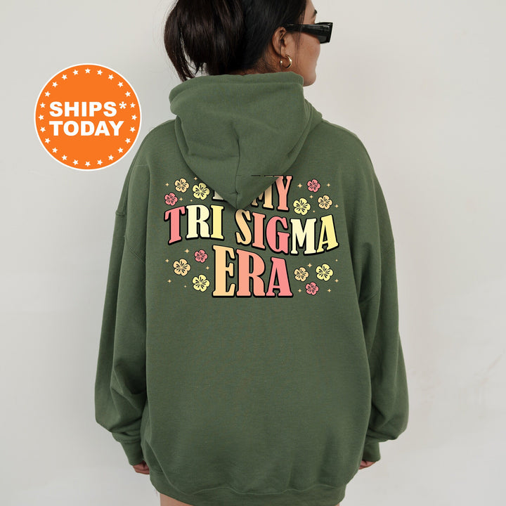 In My Tri Sigma Era | Sigma Sigma Sigma Sunset Blooms Sorority Sweatshirt | Oversized Hoodie | Big Little | Custom Greek Sweatshirt _ 15718g