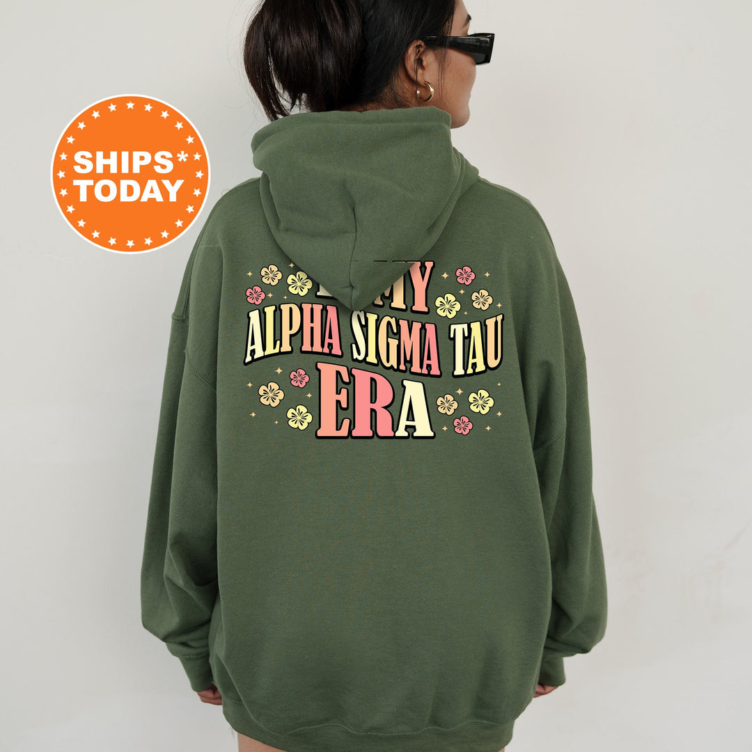 In My Alpha Sigma Tau Era | Alpha Sigma Tau Sunset Blooms Sorority Sweatshirt | Oversized Hoodie | Custom Greek Sweatshirt _ 15702g
