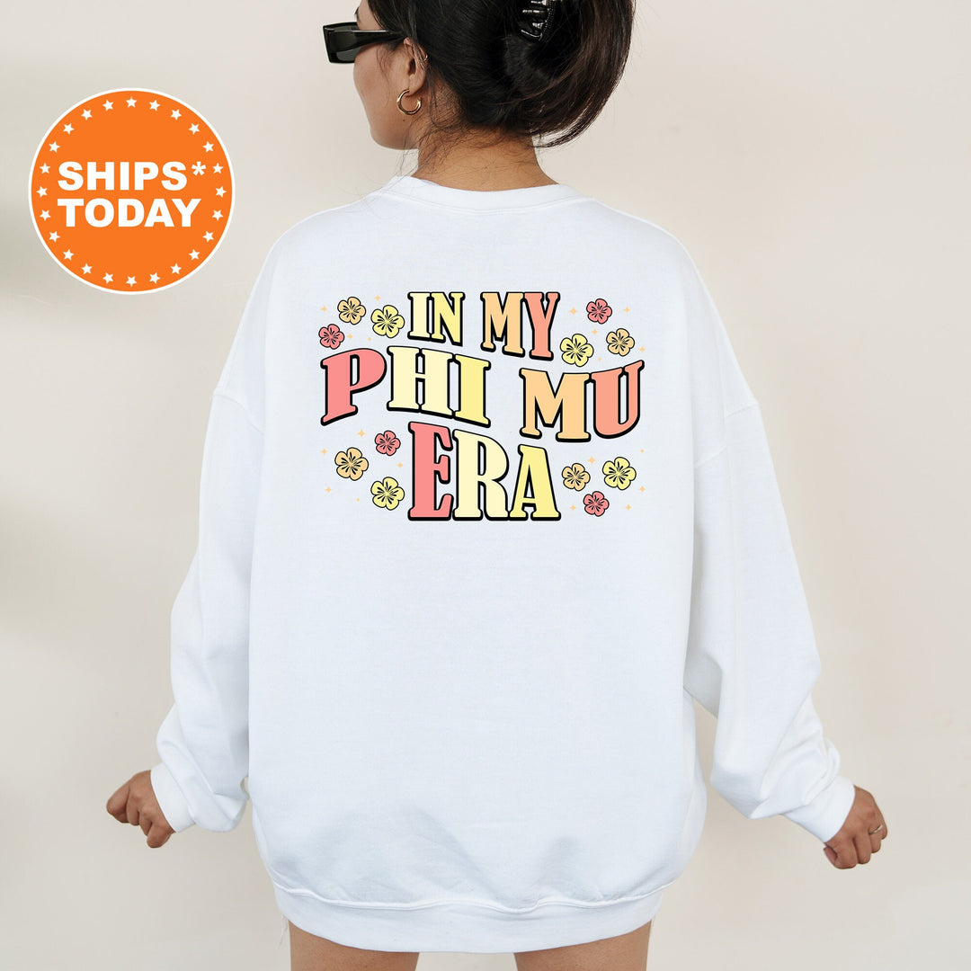 In My Phi Mu Era | Phi Mu Sunset Blooms Sorority Sweatshirt | Oversized Hoodie | Big Little Reveal | Custom Greek Sweatshirt _ 15713g