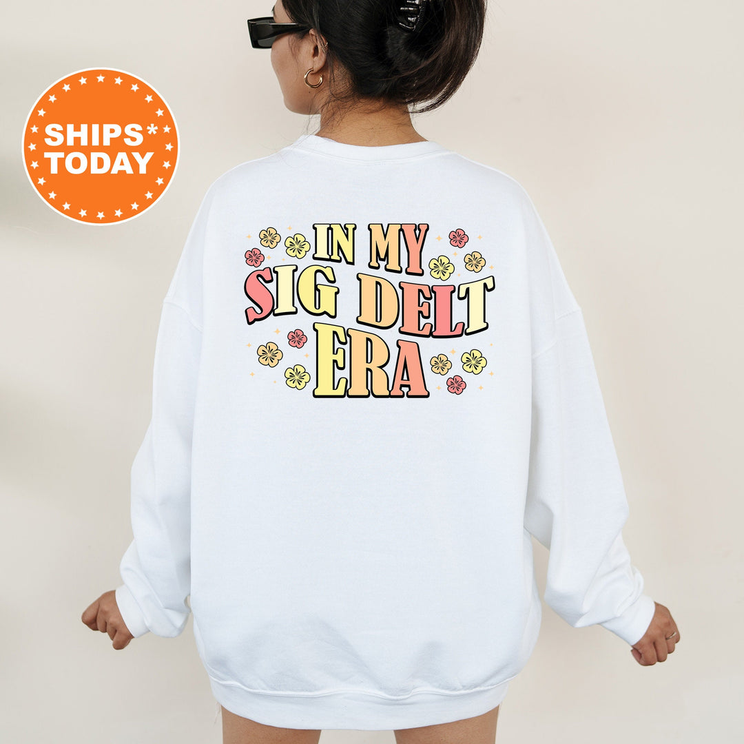 In My Sig Delt Era | Sigma Delta Tau Sunset Blooms Sorority Sweatshirt | Oversized Hoodie | Big Little | Custom Greek Sweatshirt _ 15716g