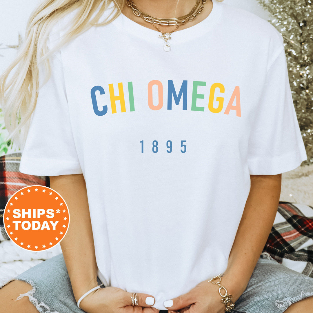 Chi Omega Retro and Year Sorority T-Shirt | Chi O Sorority Merch | Big Little Gift | Custom Greek Apparel | Comfort Colors Shirt _ 8225g