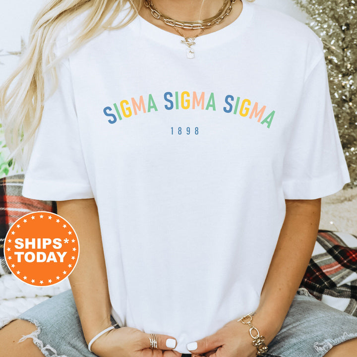 Sigma Sigma Sigma Retro and Year Sorority T-Shirt | Tri Sigma Merch | Big Little Gift | Custom Greek Apparel | Comfort Colors Shirt _ 8239g